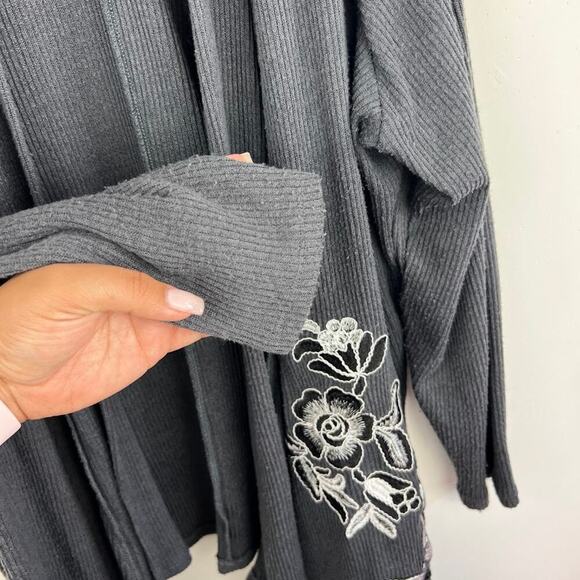 INC International Concepts Open Front Cardigan Gray embroidered womens size 1x - Picture 5 of 7